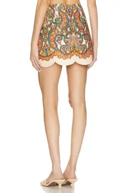 Zimmermann Ottie Oversized Shirt and Scallop Mini Skirt Set Multi Paisley Size 1 / AU 10 for rent on The Volte - image 4