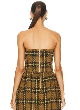 Zimmermann Luminosity Check Bodice and Tulip Skirt Set Olive Check Size 0 / AU 8 for rent on The Volte - image 3