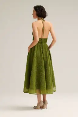 Scanlan Theodore Cornelli Gather Dress Olive Green Size 8 for rent on The Volte - image 3