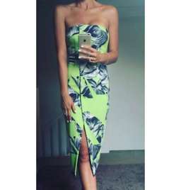 Manning Cartell Fragmented Floral Strapless Dress Green