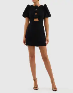 Rebecca Vallance Aubree Flower Mini Dress Black Size 10 for rent on The Volte - image 1