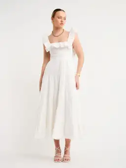 Palm Noosa Leon Midi Dress in White Size 6