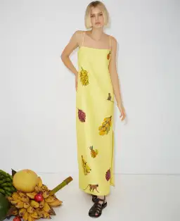 Alemais Diamond Dancer Midi Dress Yellow Size 8