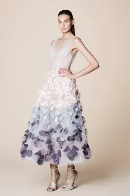 Marchesa Notte Ombre Flutter Dress Multi Size 6
