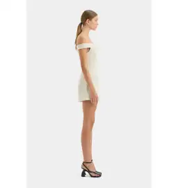 SIR THE LABEL Sandrine Off Shoulder Tailored Mini Dress ECRU Size 0 / AU 6 for rent on The Volte - image 4