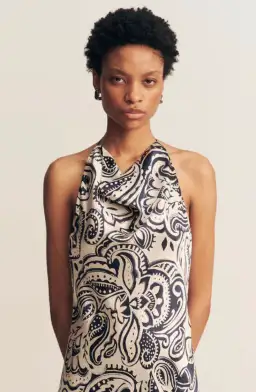 Shona Joy Anthea Silk Tie Maxi Dress Print Size 14 for rent on The Volte - image 4