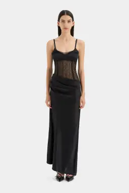 Sir the Label Dunya Draped Gown in Black Size 8