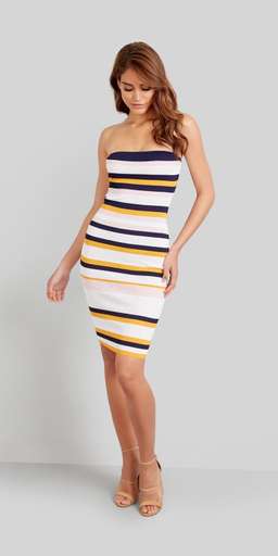 Kookai Porto Strapless Dress Honeycomb Print Size 6 for rent on The Volte - image 1