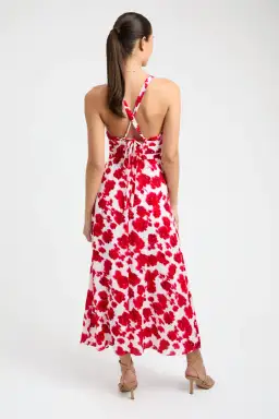 Kookai Bonita Vee Maxi Dress Red Floral Size 38 / AU 10 for rent on The Volte - image 3