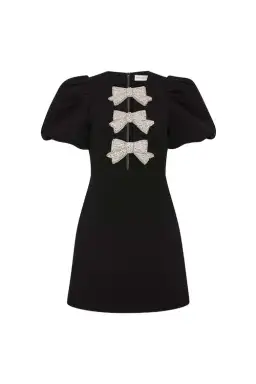 Rebecca Vallance Juliana Puff Sleeve Mini Dress Black Size 12 for rent on The Volte - image 5