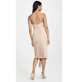 Misha Emilia Midi Dress Blush Leopard Print Size 10/M for rent on The Volte - image 2