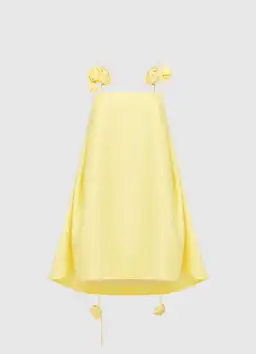 Leo Lin Fiona Rose Mini Dress Sorbet Yellow Size AU 12 for rent on The Volte - image 2