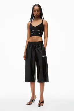 Alexander Wang Logo Elastic Bra in Black Ribbed Jersey Size S / AU 8