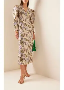 Alemais Phillipa Puff Sleeve Midi Dress Floral Size AU 6 for rent on The Volte - image 1