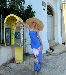 With Harper Lu Slip Dress Cobalt Peony Size M / AU 10 for rent on The Volte - image 1