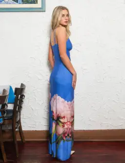 With Harper Lu Slip Dress Cobalt Peony Size M / AU 10 for rent on The Volte - image 3