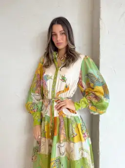 Alemais Jerome Silk Shirtdress Multi Size AU 10 for rent on The Volte - image 3