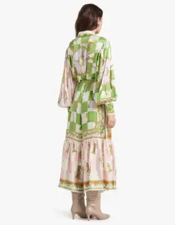 Alemais Checkmate Silk Shirtdress Multi Size AU 8 for rent on The Volte - image 27