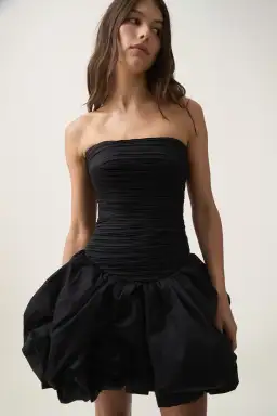 Aje Violette Bubble Hem Mini Dress in Black Size 12 for rent on The Volte - image 2