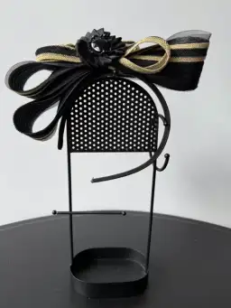 Mimco Headpiece Fascinator Black and Gold One Size