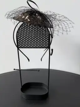 Mimco Sequined Headpiece with Veil Black One Size