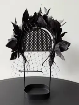Olga Berg Fascinator Black