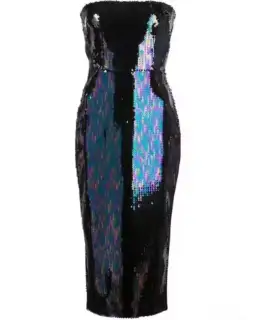 Alex Perry Mila Strapless Sequin Midi Dress Blue Size 8 for rent on The Volte - image 2