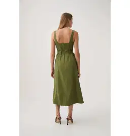 Aje Axle Utility Midi Dress in Palm Green Size AU 8 for rent on The Volte - image 4