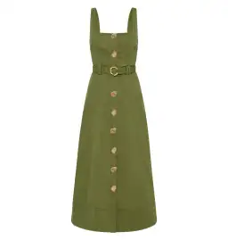 Aje Axle Utility Midi Dress in Palm Green Size AU 8 for rent on The Volte - image 5