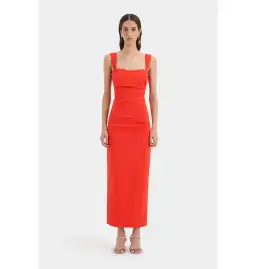 Sir the Label Dahlia Balconette Gown in Tangerine Red Size 1 / AU 8 for rent on The Volte - image 1
