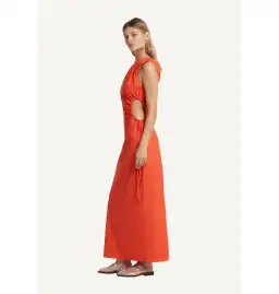 Sir the Label Anja Cut Out Dress Mandarin Red Size 1 / AU 8 for rent on The Volte - image 3