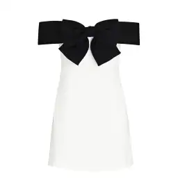 Self-Portrait Off-Shoulder Bow Mini Dress White Size AU 6 for rent on The Volte - image 6