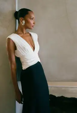 MESHKI Monique Contrast Maxi Dress Black White Size /Au12  for rent on The Volte - image 2