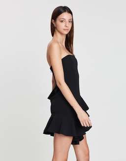 By Johnny Lily Strapless Flounce Mini Dress Black Size 6 for rent on The Volte - image 2