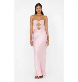 Bec & Bridge Halle Strapless Dress in Dusty Pink Size AU 6