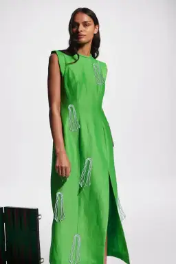 Alemais Dazzle Midi Dress Green Size AU 10 for rent on The Volte - image 4