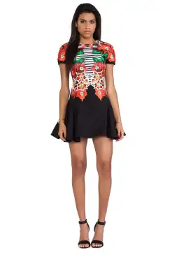 Alice McCall Earls Court Flare Skirt Mini Dress Multi Size 8