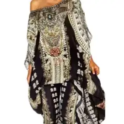 Camilla Torero Round Neck Kaftan Multi One Size for rent on The Volte - image 2