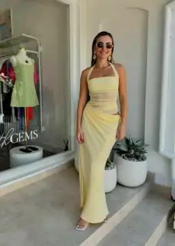 BENNI Gina Maxi Dress Yellow Size 8 for rent on The Volte - image 1