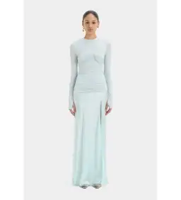Sir. The Label Alessia Draped Long Maxi Silk Dress Gown Ice Blue | Size 1 , Au 8 , Small S for rent on The Volte - image 1