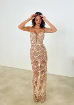 Albina Dyla Rose Pink Flower Maxi Dress Size 10