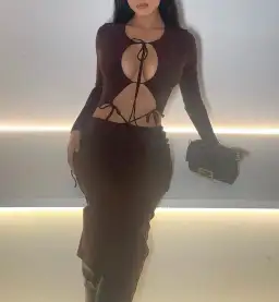 Aya Muse Perugia Drawstring Midi Dress Brown Size AU 6 for rent on The Volte - image 4