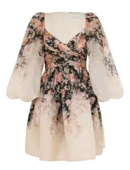Zimmermann Illustration Draped Mini Dress in Tea Rococo Floral Size 3 / AU 14 for rent on The Volte - image 4