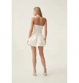 Aje Violette Bubble Hem Mini Dress in Ivory Size AU 12 for rent on The Volte - image 4