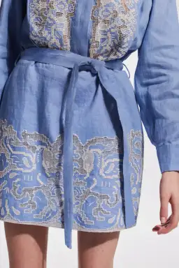 Alemais Arion Mini Dress Cornflower Blue Size AU 10  for rent on The Volte - image 12