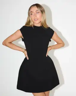 Odd Muse Cap Sleeve Mini Dress Black Size XS / AU 6  for rent on The Volte - image 2