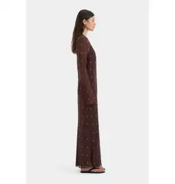 Sir The Label Toni Long Sleeve Dress in Chocolate Polka Dot Size 1 / AU 8 for rent on The Volte - image 4