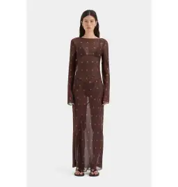 Sir The Label Toni Long Sleeve Dress in Chocolate Polka Dot Size 1 / AU 8 for rent on The Volte - image 3