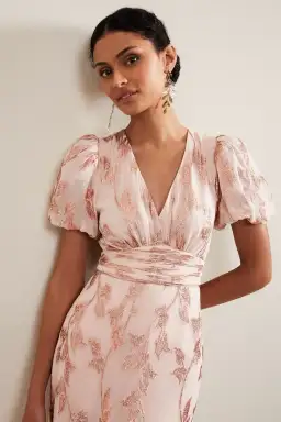 Phase Eight Genette Jacquard Pink Dress Pink Size 20 for rent on The Volte - image 2