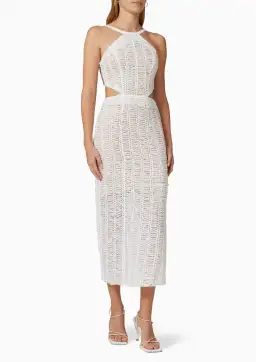 Elliatt Malina Lace Tulle Midi Dress in Ivory Size S / AU 8